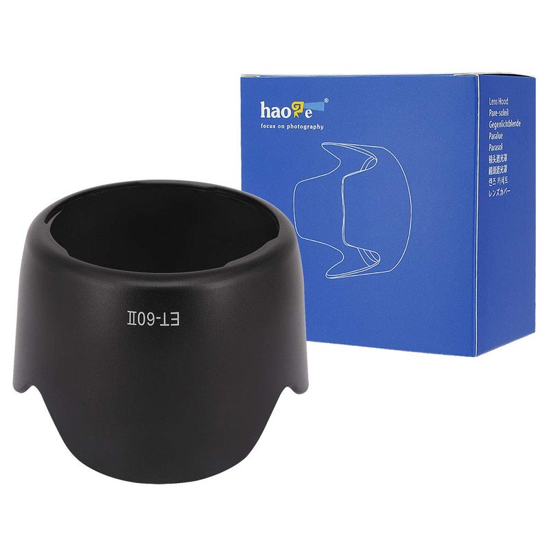 Haoge غطاء عدسة زهرة بتلة هاوجي متوافق مع كانون EF 75-300mm f/4-5.6، II، II USM، III، III USM و كانون EF 90-300mm f/4.5-5.6 و كانون EF-S 55-250mm f/4-5.6 يحل محل كانون ET-60 - Image 2